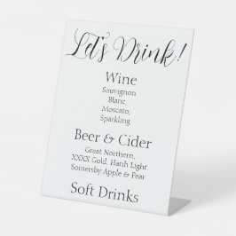 Trinken wir Bar Menu Sign Sockelschild