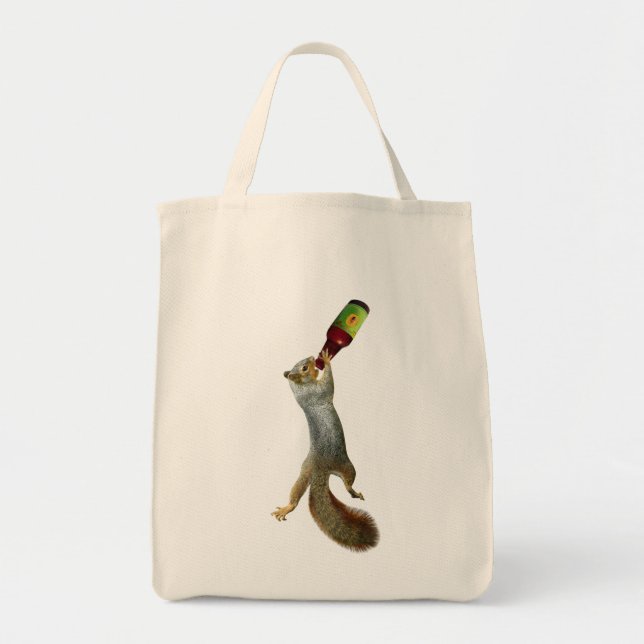 Trinkende Eichhörnchen-Tasche Tragetasche (Vorne)