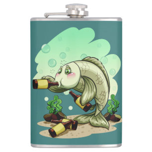 Trinkende Fisch-Nameflasche Flachmann