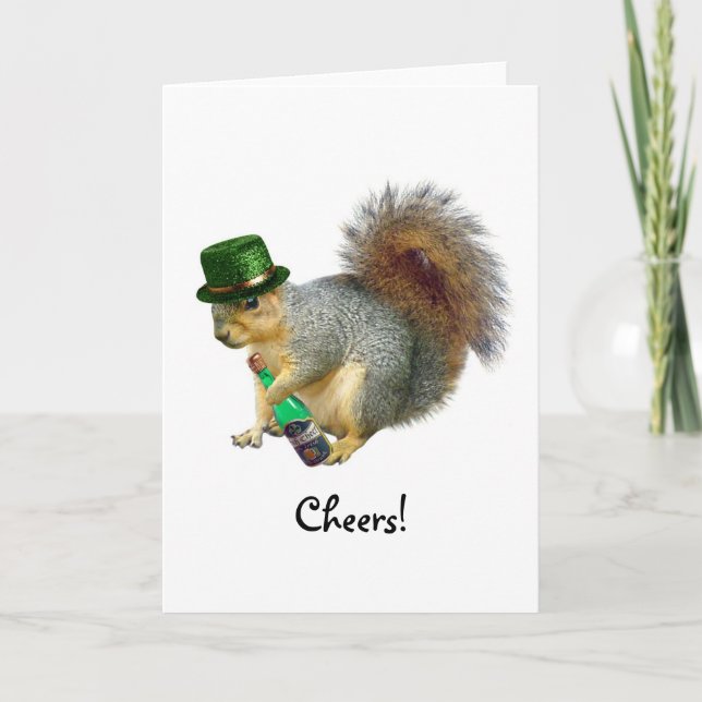 Trinkende irische Eichhörnchen-Karte Karte (Vorderseite)