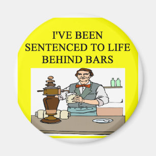 trinkender Bierwitz des Lebens hinter Gittern Magnet