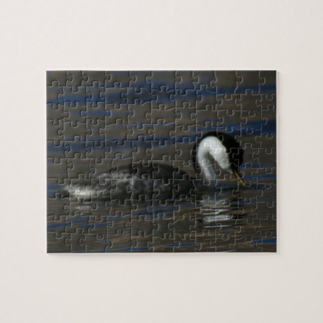 Trinkender Grebe (Horizontal)