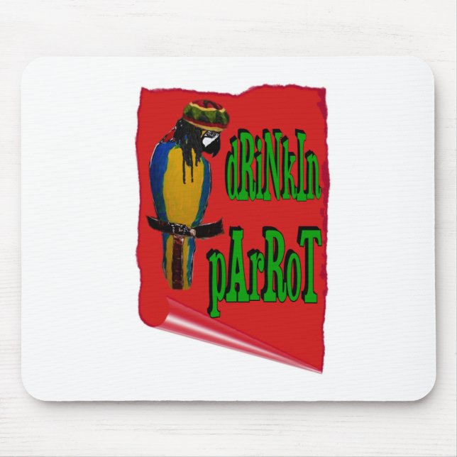 Trinkender Papagei Mousepad (Vorne)