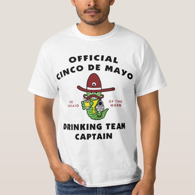 Trinkender Team-Kapitän T-Shirt Cinco Des Mayo (Vorderseite)