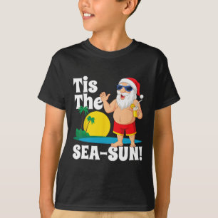 Trinkender Weihnachtsmann Tis The Sea-sun Weihnach T-Shirt