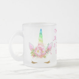 Trinkendes Morgen-magisches Regenbogen-Einhorn Mattglastasse