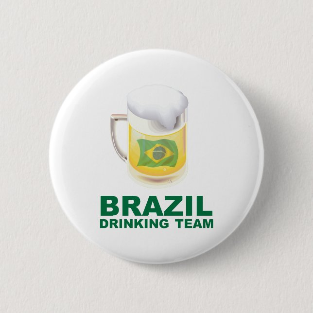 Trinkendes Team Brasiliens Button (Vorderseite)