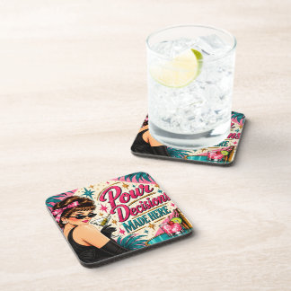 Trinkentscheidungen werden hier Retro-Cocktail 195 Getränkeuntersetzer
