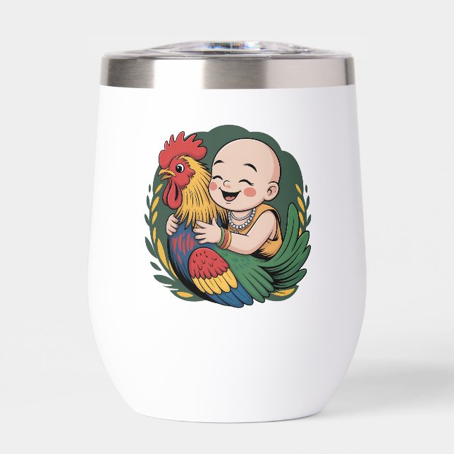Trinkflasche | Chloe Baby Hugs Rooster (Vorderseite)