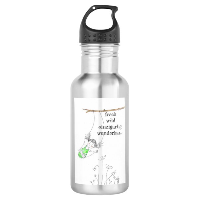 Trinkflasche mit Spruch, Motivation, Geschenk (Vorderseite)