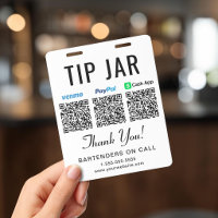 Trinkgeld-Topf Venmo PayPal CashApp QR-Codes Trink