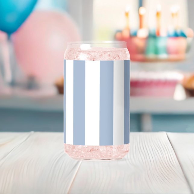 Trinkgeschirr-Set Blau-Weiß-Gestreift Dosenglas (Insitu (Baby Party))