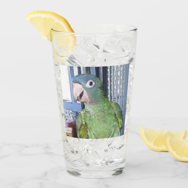 Trinkglas mit blauer Krone Conure Glas (Vorderseite Ice)