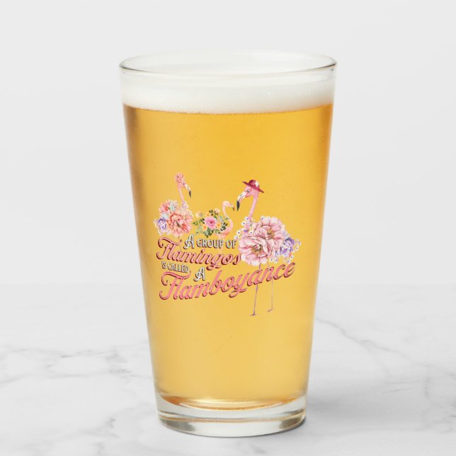 Trinkglas mit Flamingos Glas (Rückseite (gefüllt))