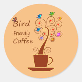 Trinkkaffee Rettend Vögel Runder Aufkleber