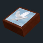 Trinkkistenhalde Erinnerungskiste<br><div class="desc">Trinket Box in goldenem Eichenholz mit Taubendruck. Große Größe angezeigt. Passen Sie dieses Objekt an oder kaufen Sie, wie es ist. Börsenbild freepik.com</div>