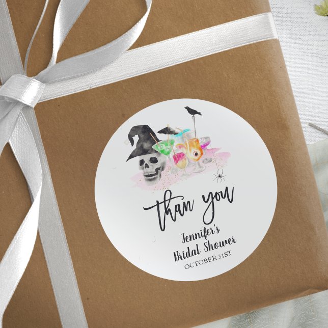 Trinkknöchel Halloween-Brautparty Runder Aufkleber (Von Creator hochgeladen)