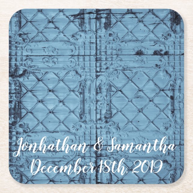 Trinkküsten Rustikale Zinndecke Land wir Rechteckiger Pappuntersetzer (Vorderseite)