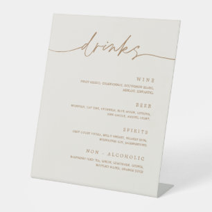 Trinkmenü Hochzeitsempfang Pedestal Bar Sign Sockelschild