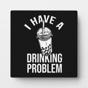 Trinkproblem - lustiges Boba, Blasen-Tee Fotoplatte