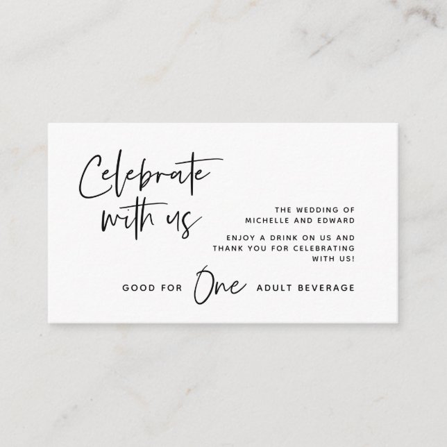 Trinkschein, Erwachsenengetränk, Feiern Sie mit un Begleitkarte (Vorderseite)