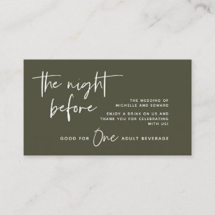 Trinkschein, Erwachsenengetränk, Hochzeitsfeier, B Begleitkarte