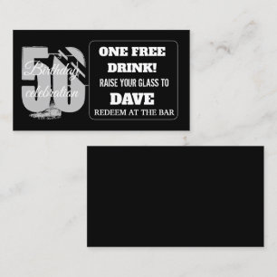 Trinkschein Geburtstagskarte Bar Token Personalisi Visitenkarte