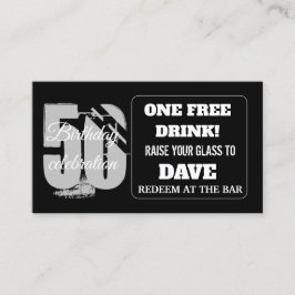 Trinkschein Geburtstagskarte Bar Token Personalisi Visitenkarte