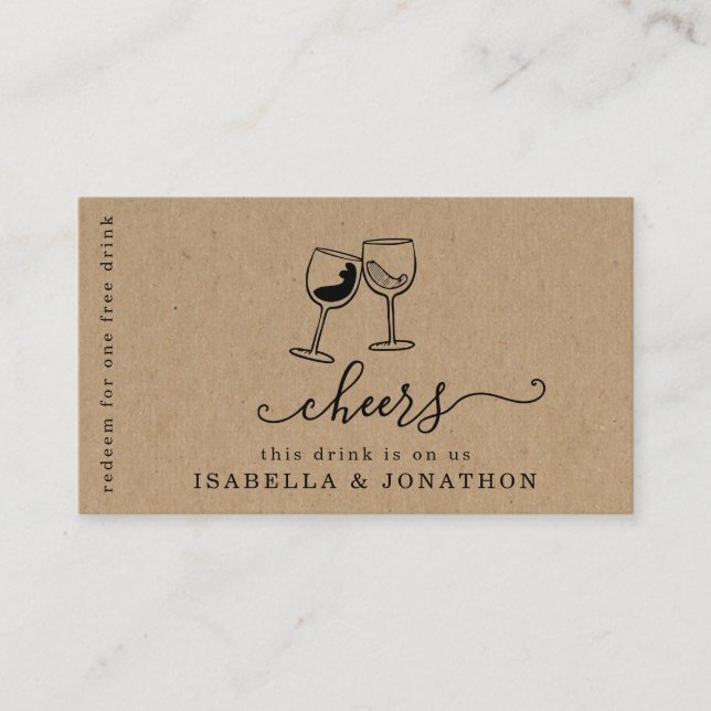 Trinkschein, Gratis-Alkoholgutschein Business Card Visitenkarte (Vorderseite)
