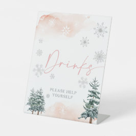 Trinkschild, Babydusche, Winterzeichen Sockelschild