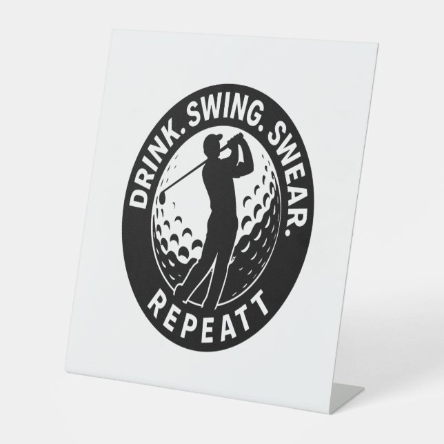 Trinkschwingen Swear Wiederholung Golf Sockelschild (Vorderseite)