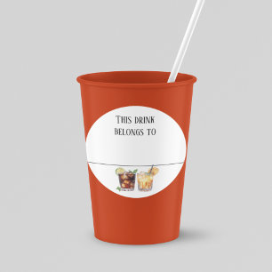 Trinkstift Marker Name Beschriftung Party Runder Aufkleber