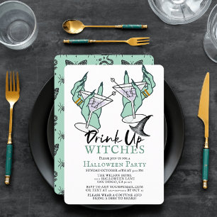 Trinkt aus Hexen Halloween Cocktail-Party Einladung
