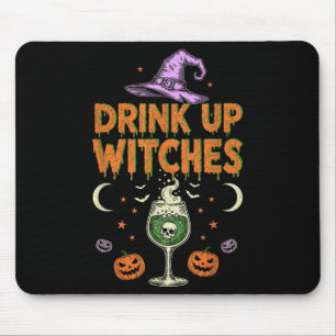 Trinkt Hexen Lila Hat lustiges Halloween Männer Wo Mousepad
