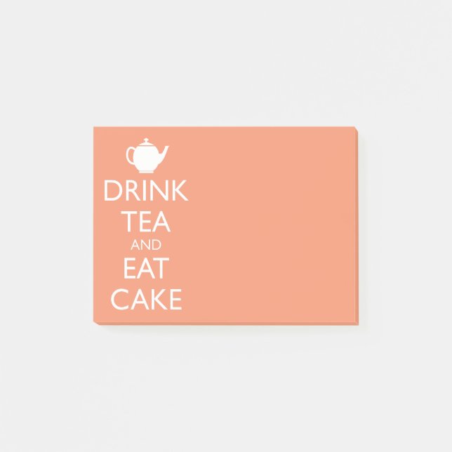 TRINKTEE UND ESSEN KUCHEN POST-IT KLEBEZETTEL (Vorderseite)