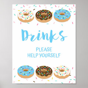 Trinktisch Schild Blue Donut Sprinkle Duschzeichen