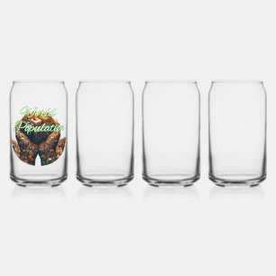 Trinkwaren Stil: Bedrucktes Dosen Glas, Set: Set v Dosenglas