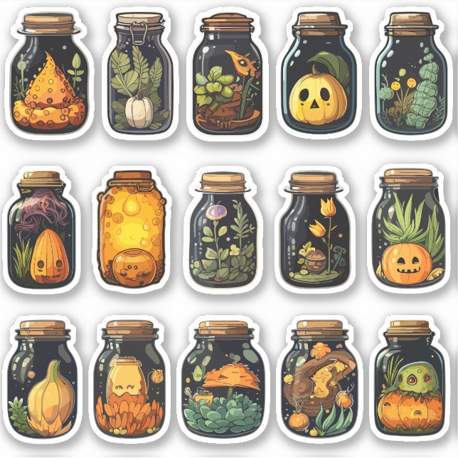 Trinkzutaten Halloween-Aufkleber Aufkleber (Vorderseite)