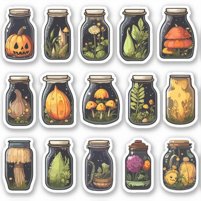 Trinkzutaten Halloween-Aufkleber Aufkleber (Vorderseite)
