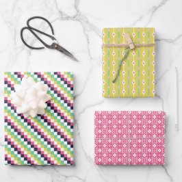 Trio 1 Geometrisches Set der Muster für Schleifpap Geschenkpapier Set