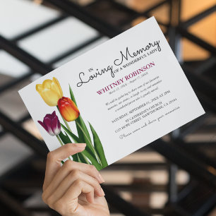 Trio aus Tulpen In Loving Memory   Beerdigung Einladung