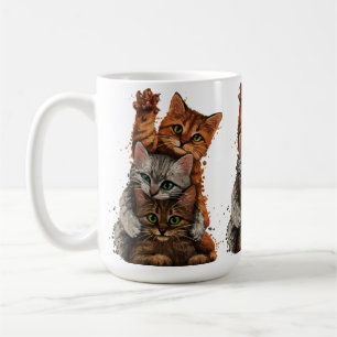 Trio bei Whimsical Cats: Spielerische Stapel Kaffeetasse
