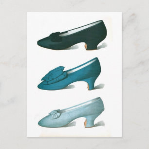 Trio blauer Schuhe Postkarte