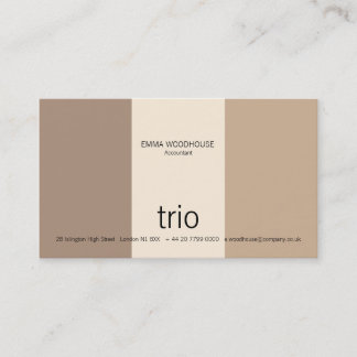 Trio-Creme, TAN u. Brown Visitenkarte