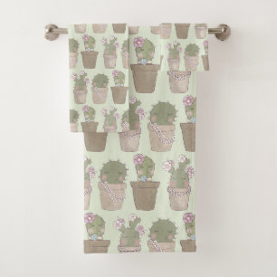 Trio De Cactus Mignons Portant Des Bijoux Motifs