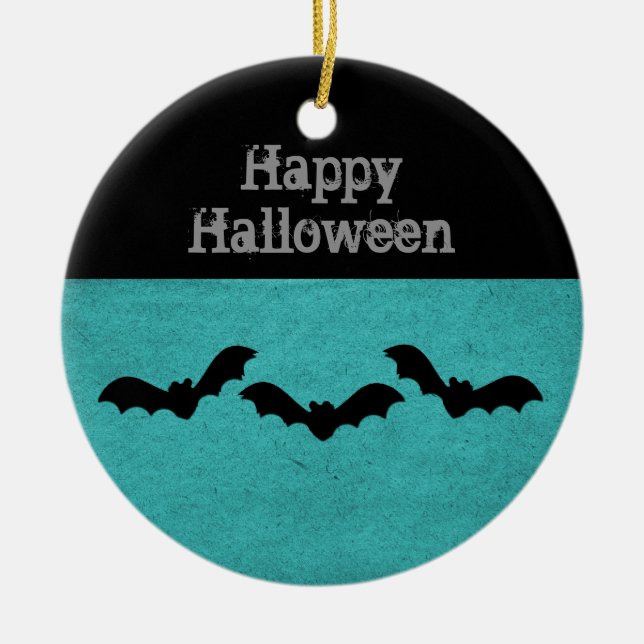 Trio de chauves-souris Ornement d'Halloween, Turqu (Devant)