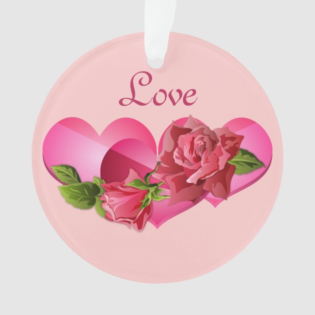 Trio de coeur avec rose roses Saint Valentin (devant)
