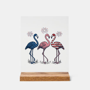 Trio de flamants patriotiques dessin de gravure vi