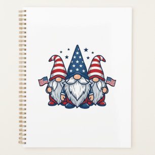 Trio de gnomes patriotiques dessin vectoriel vinta