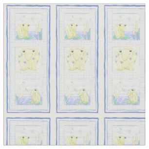 Trio de grenouille sur le tissu de guingan